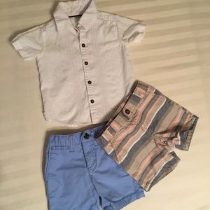 summer/ spring button up with shorts 18m